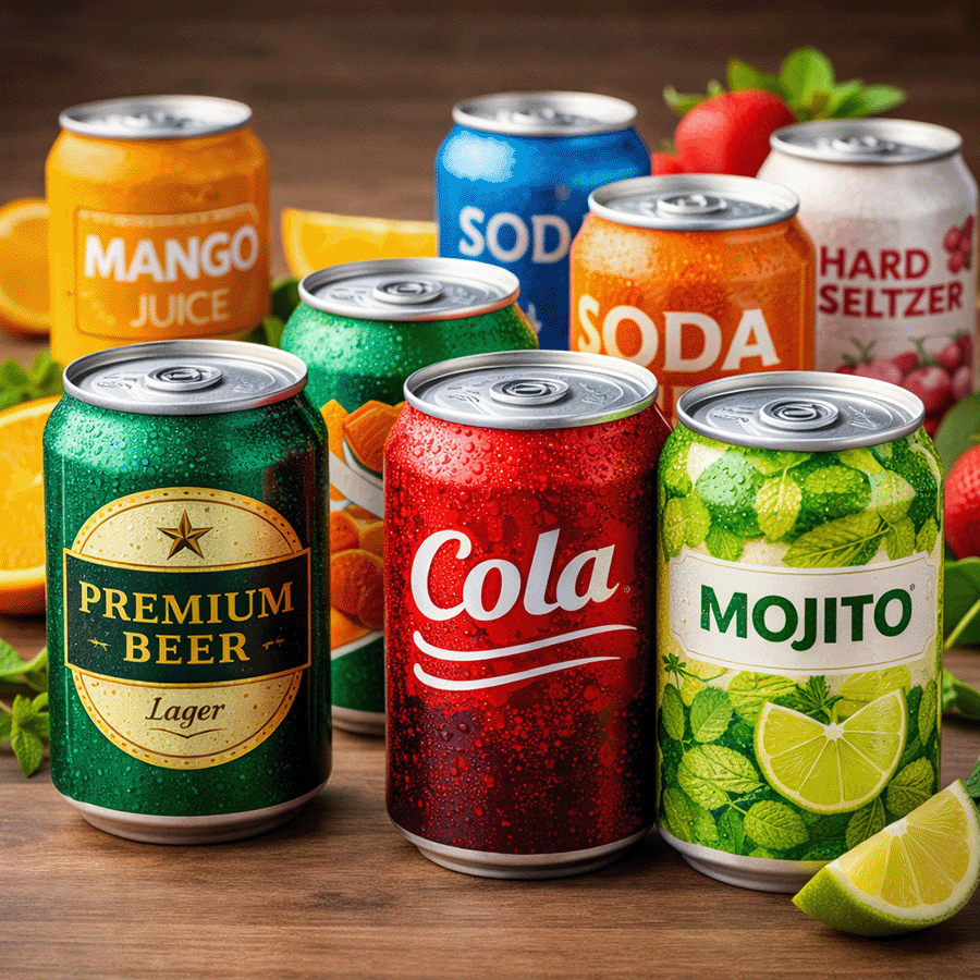 Beverages in cans
